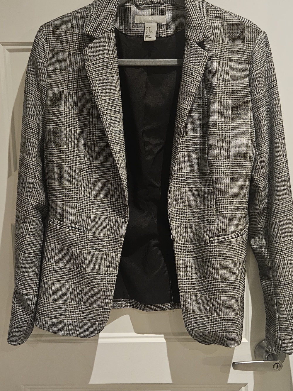 H&M Gray/blue Plaid Women's Blazer
